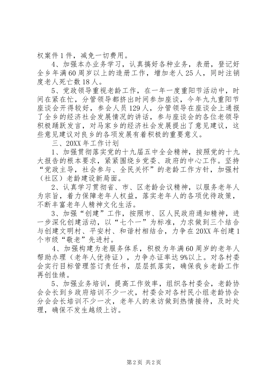 2024年乡镇老龄办工作总结_第2页