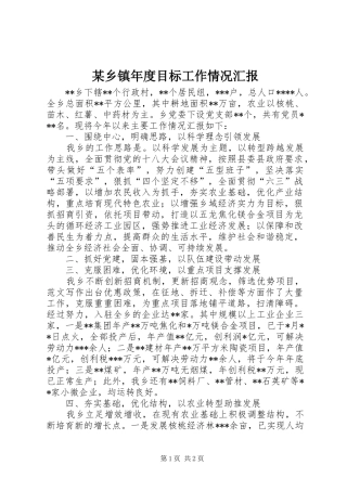 2024年乡镇年度目标工作情况汇报