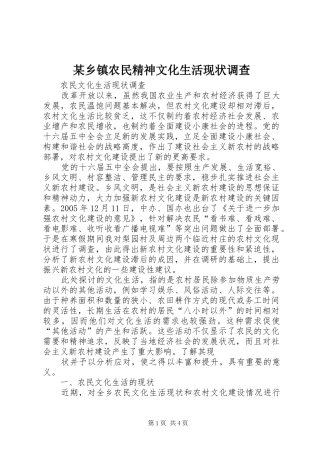 2024年乡镇农民精神文化生活现状调查