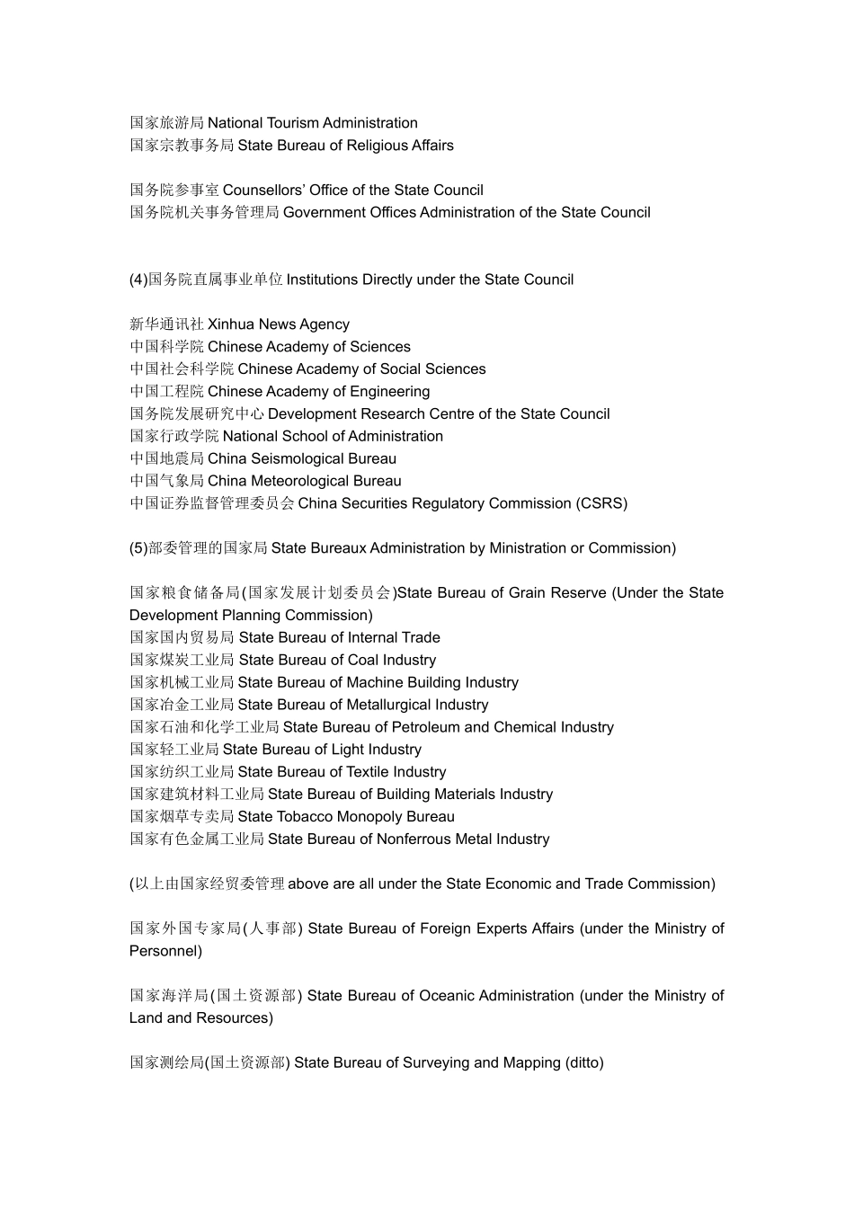 国家机构英文翻译表_第3页