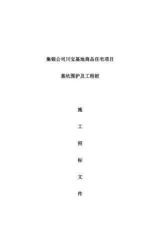 基坑围护施工招标文件