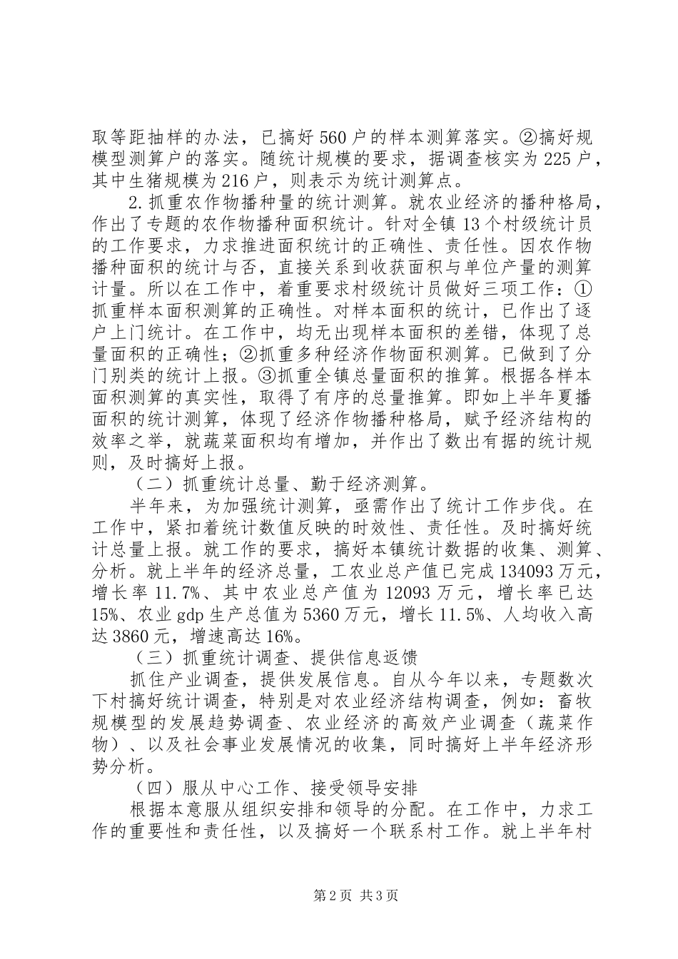 2024年乡镇统计工作半年总结乡镇统计工作_第2页