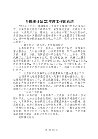 2024年乡镇统计站年度工作的总结