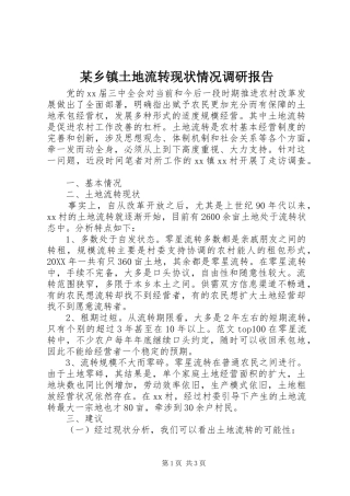 2024年乡镇土地流转现状情况调研报告