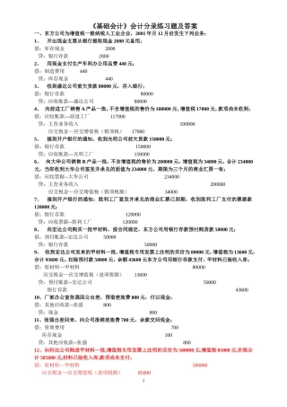 基础会计分录练习题
