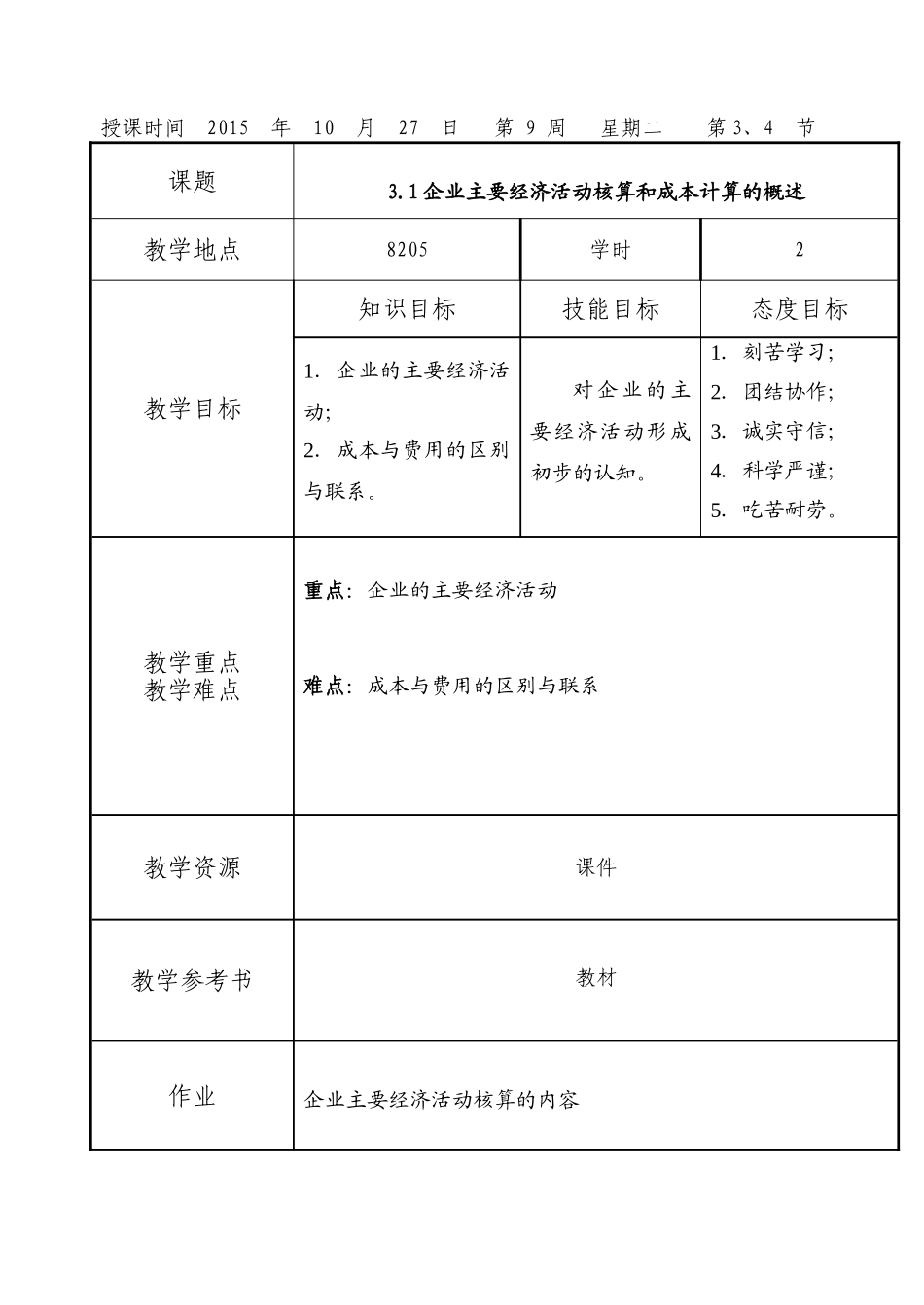 基础会计教案项目3：借贷记账法下主要经济业务的账务处理_第1页