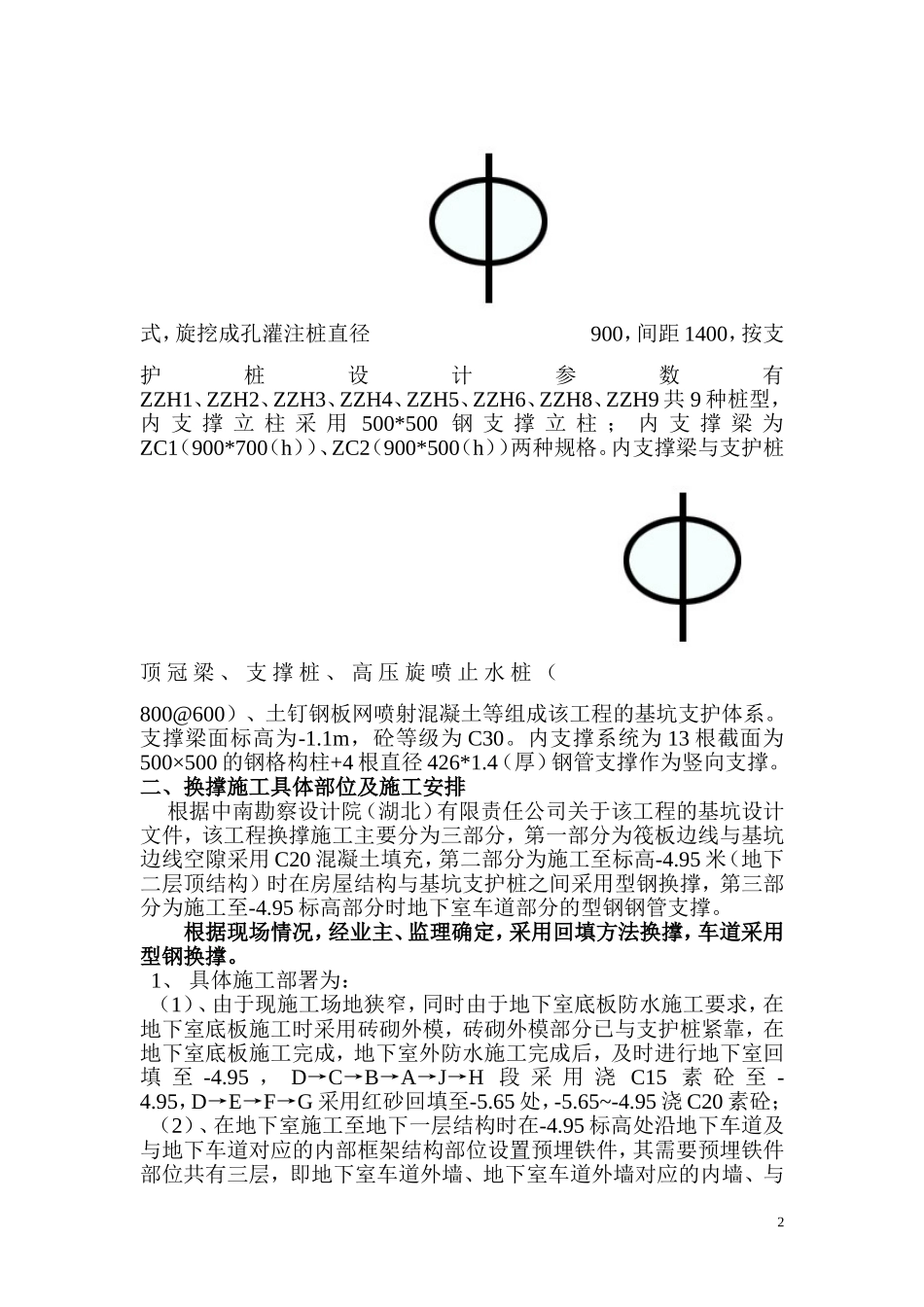 基坑支护换撑及内支撑梁拆除施工方案(同名5566)_第2页
