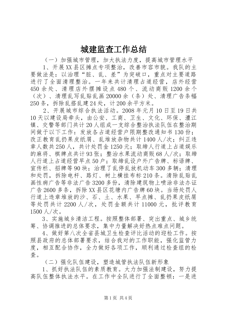 2024年城建监查工作总结_第1页