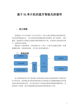 基于51单片机的蓝牙智能光控窗帘