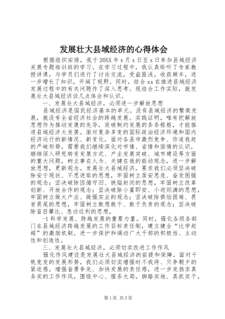 2024年发展壮大县域经济的心得体会