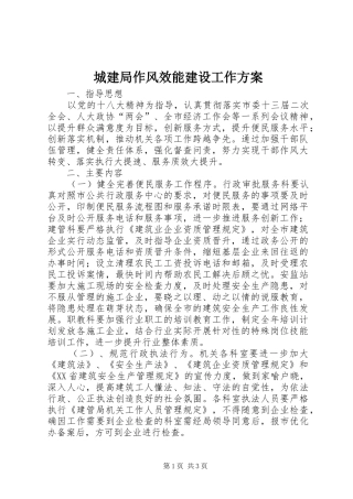 2024年城建局作风效能建设工作方案