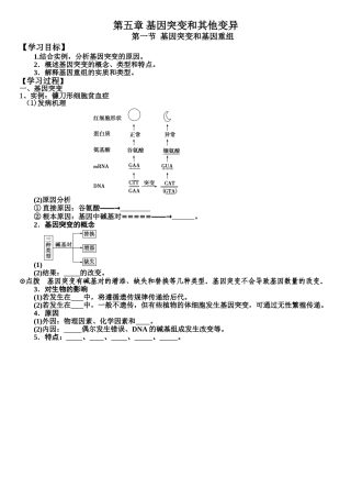 基因突变和基因重组导学案