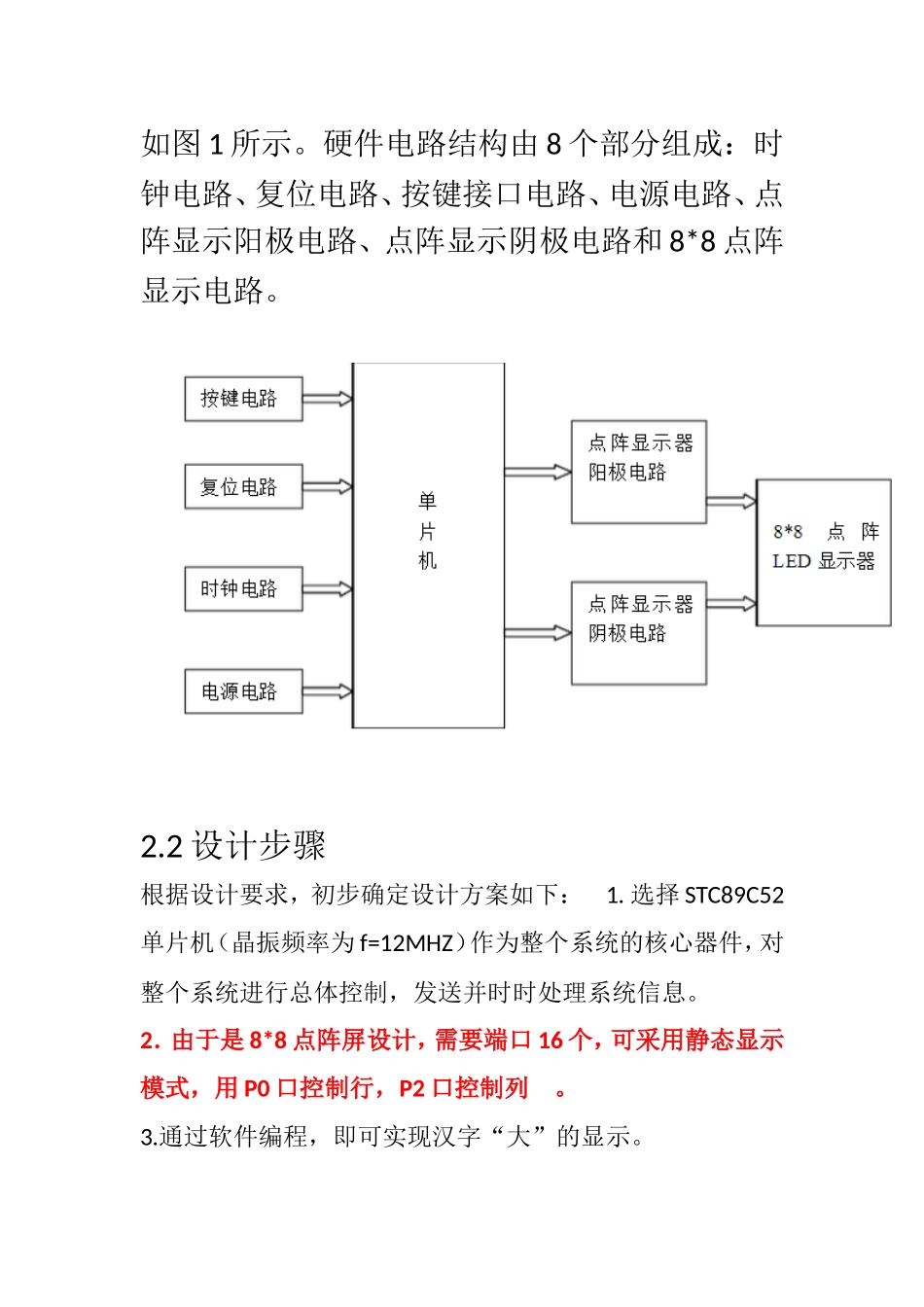 基于C51单片机的8×8-LED点阵屏汉字显示_第3页