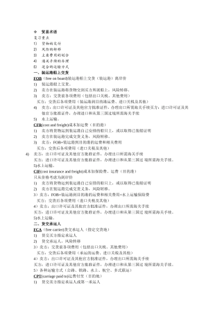 国贸实务期末复习