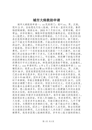 2024年城市大病救助申请