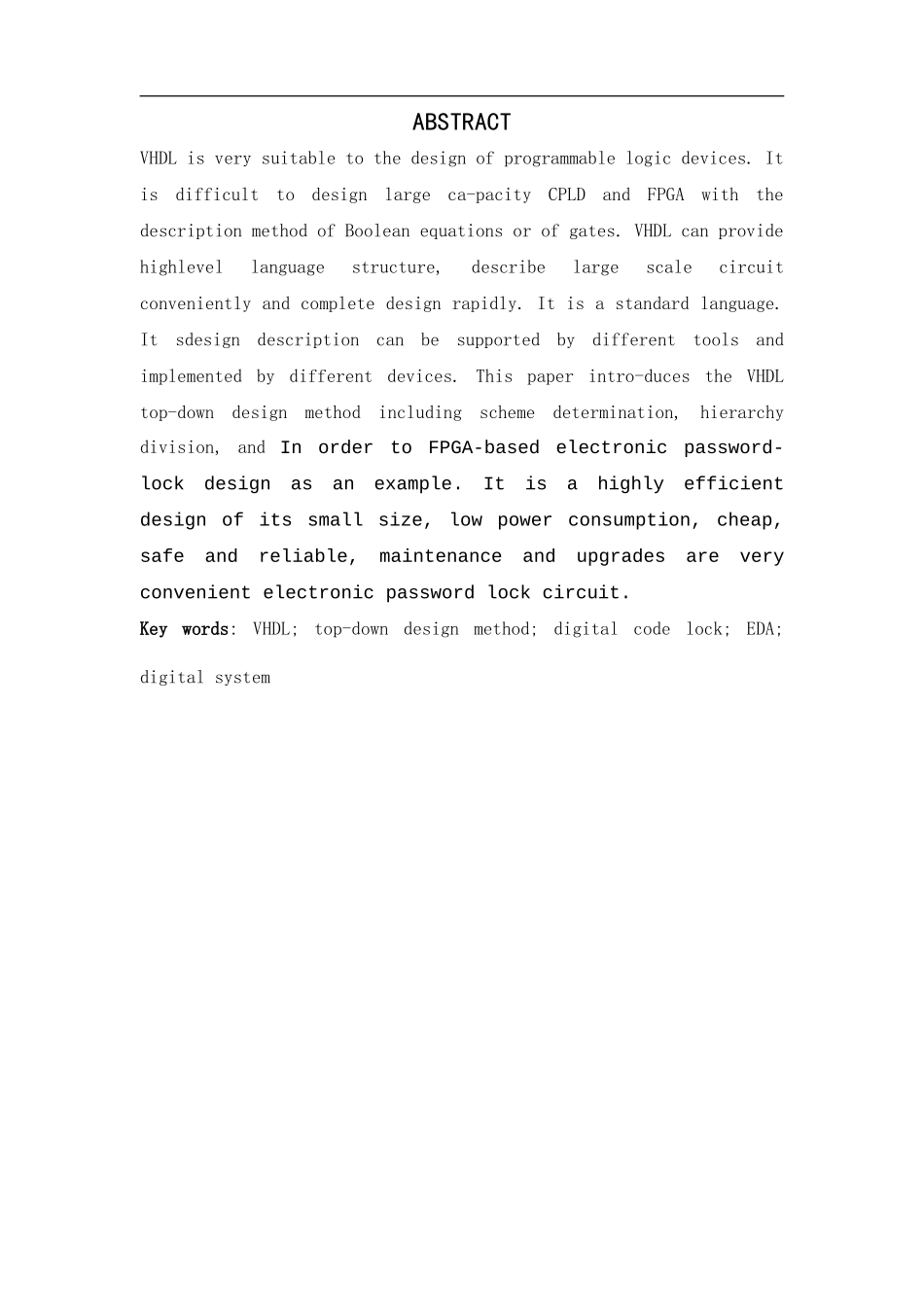 基于FPGA的电子密码锁设计_第2页