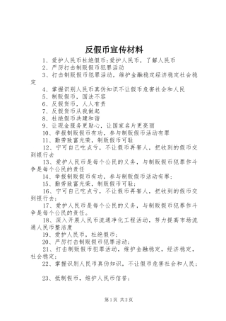 2024年反假币宣传材料