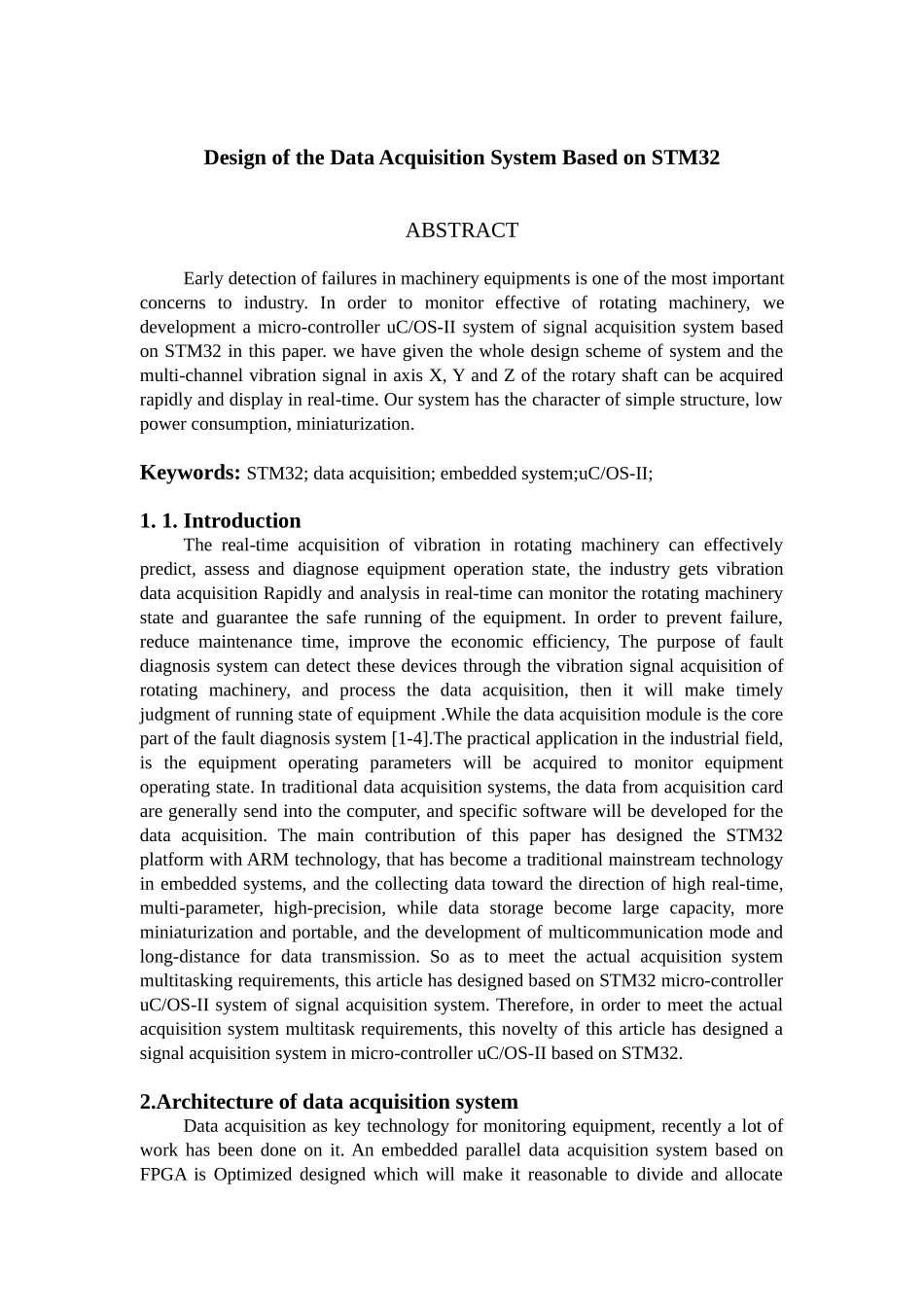 基于STM32的数据采集系统英文文献_第1页