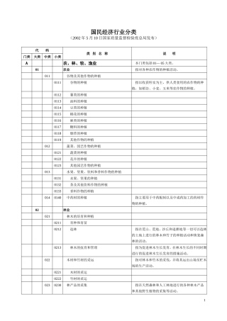 国民经济行业分类明细