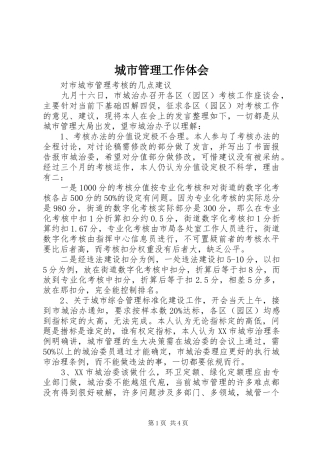 2024年城市管理工作体会