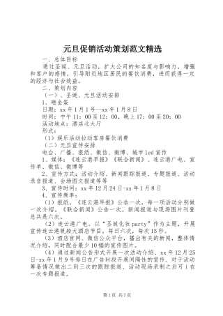 2024年元旦促销活动策划范文