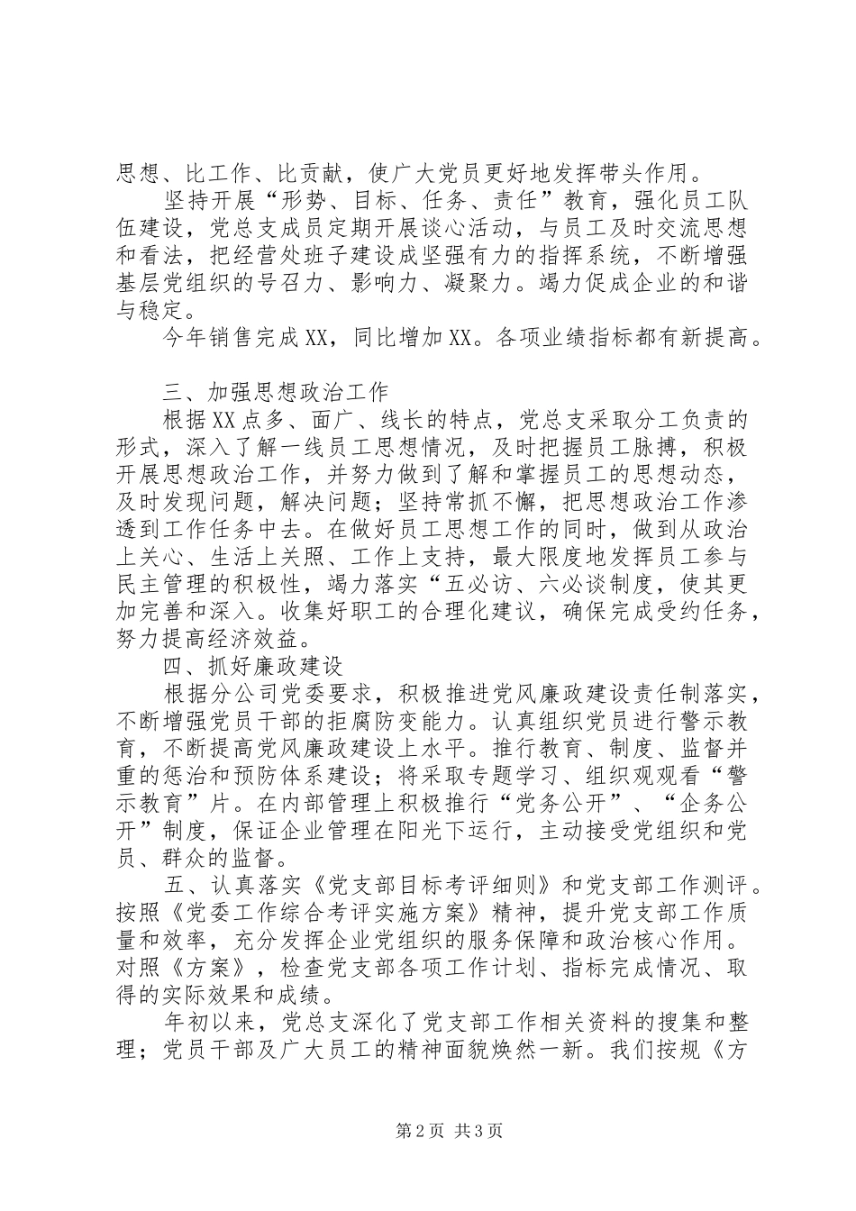 2024年分公司党总支工作总结_第2页