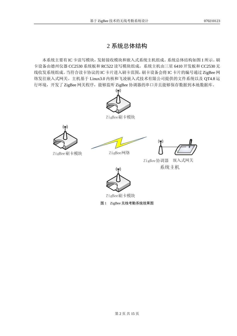 基于ZigBee技术的无线考勤系统设计v3.0_第2页