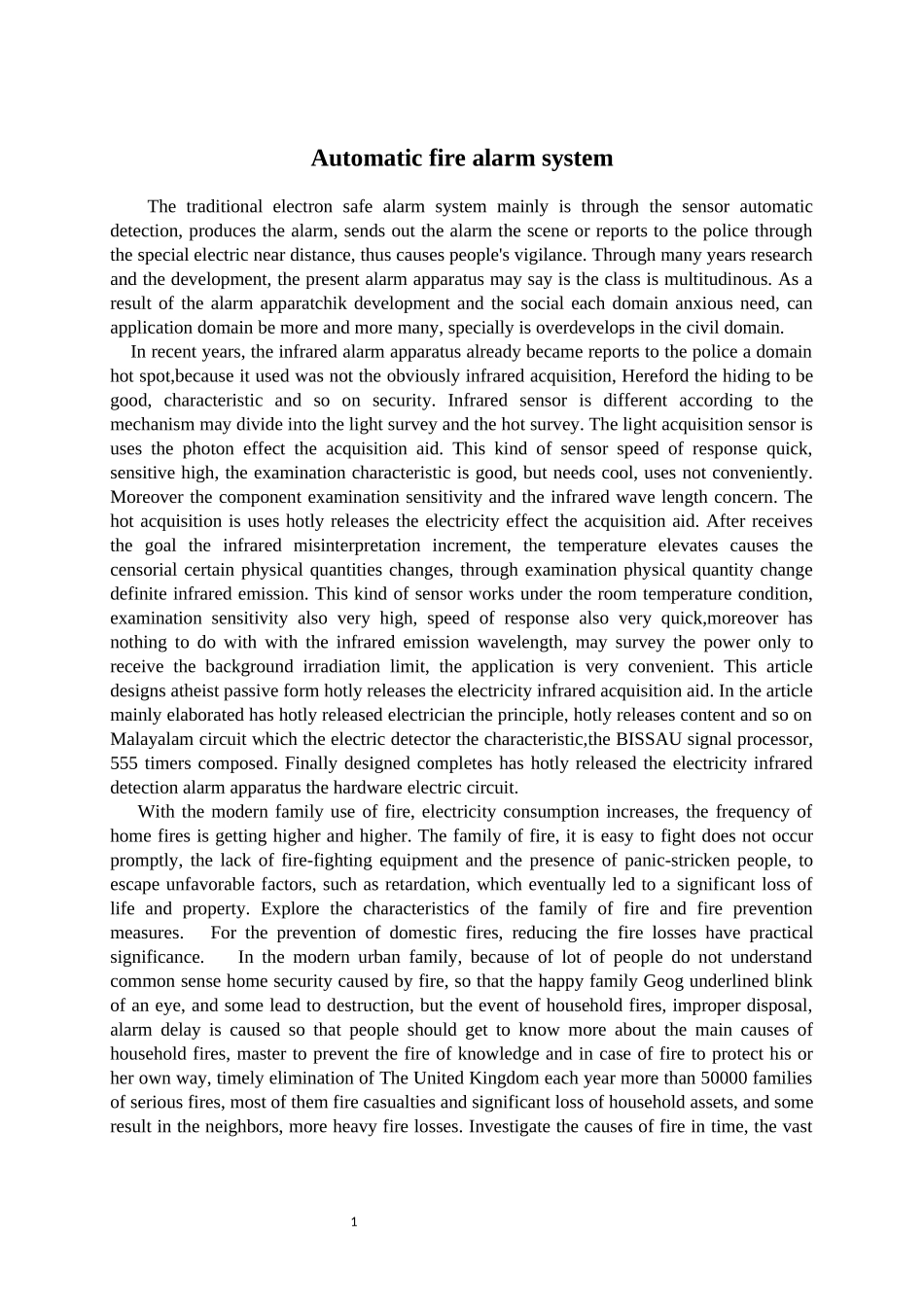 基于单片机和GSM模块的防火防盗毕业设计外文文献翻译_第1页