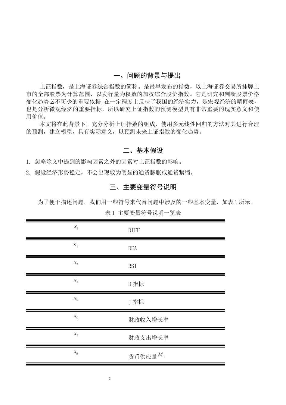 基于多元回归分析的上证指数预测模型_第2页
