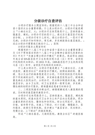 2024年分级诊疗自查评估