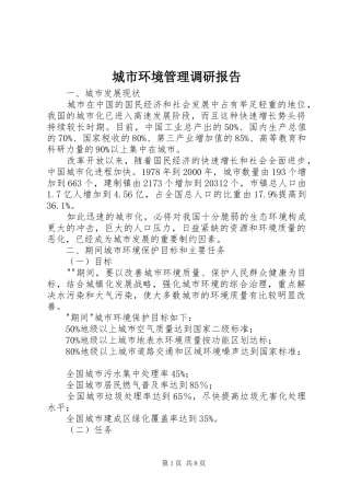 2024年城市环境管理调研报告
