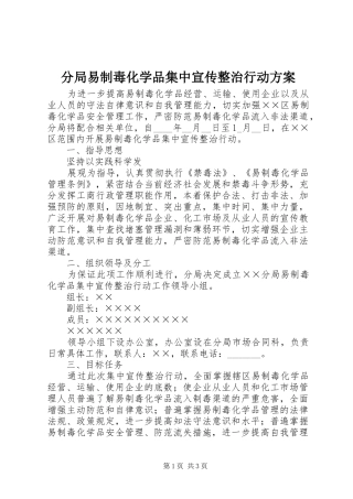 2024年分局易制毒化学品集中宣传整治行动方案