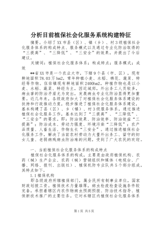 2024年分析目前植保社会化服务系统构建特征