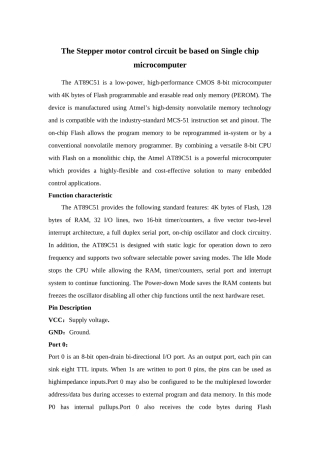 基于单片机的步进电机电路控制设计英文文献及翻译