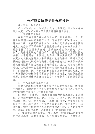 2024年分析评议阶段党性分析报告