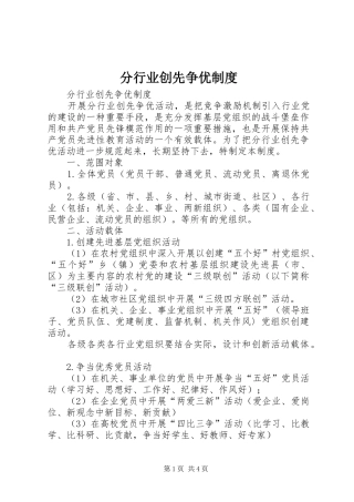 2024年分行业创先争优制度