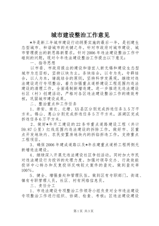 2024年城市建设整治工作意见