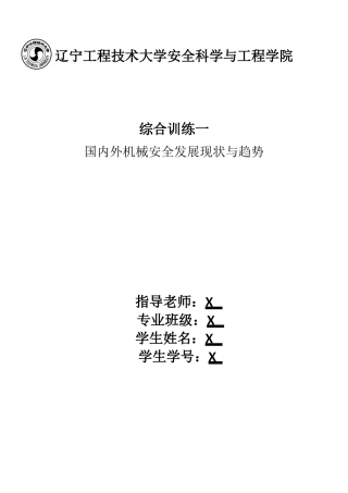 国内外机械安全发展现状与趋势---副本