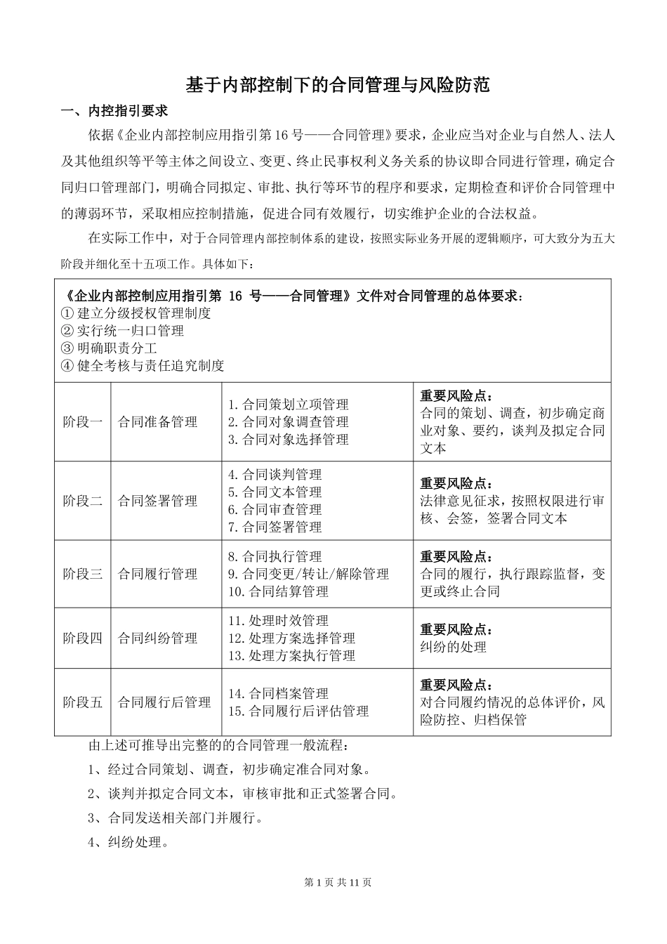 基于内部控制下的合同管理与风险防范_第1页