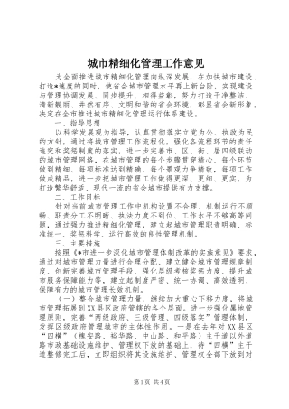 2024年城市精细化管理工作意见