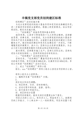 2024年丰镇党支部党员创岗建区标准