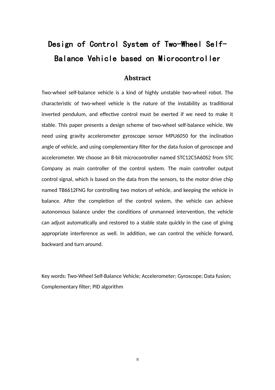 基于单片机的两轮自平衡车控制系统设计_第2页