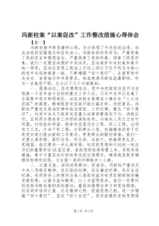 2024年冯新柱案以案促改工作整改措施心得体会
