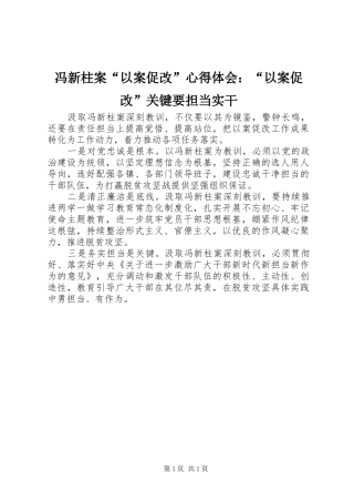 2024年冯新柱案以案促改心得体会以案促改关键要担当实干