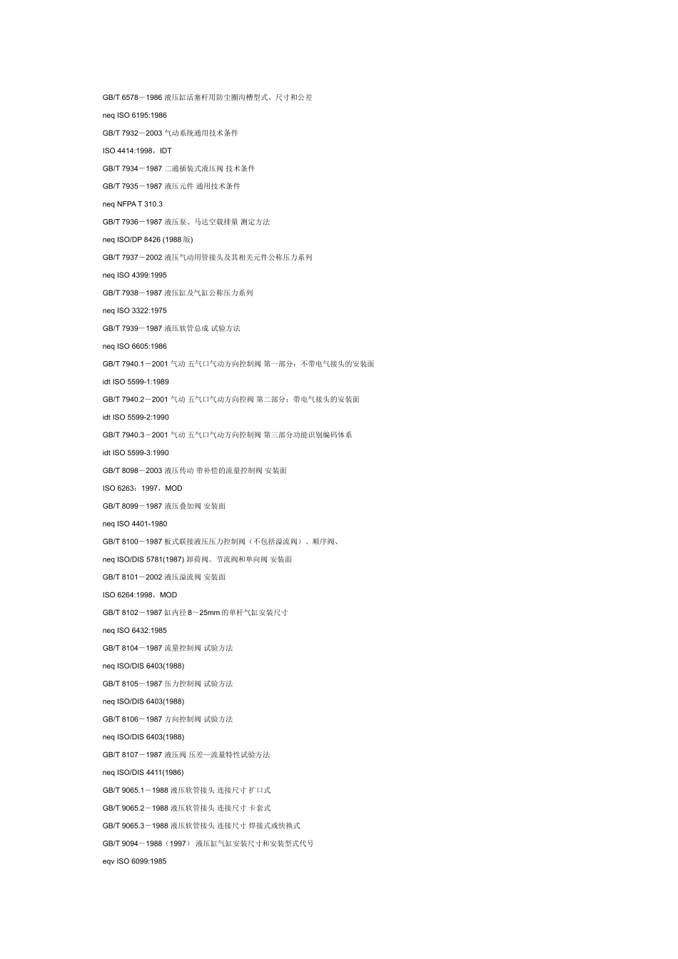 国内液压与气动标准名录大全_第2页