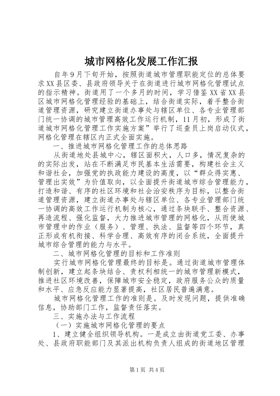 2024年城市网格化发展工作汇报_第1页