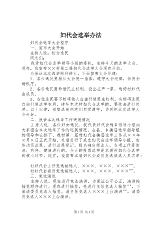 2024年妇代会选举办法