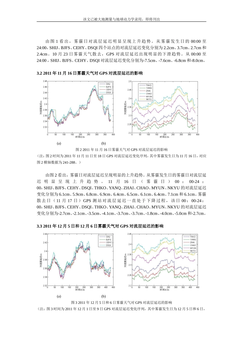 基于雾霾天气的GPS对流层延迟与可降水量变化研究_第3页