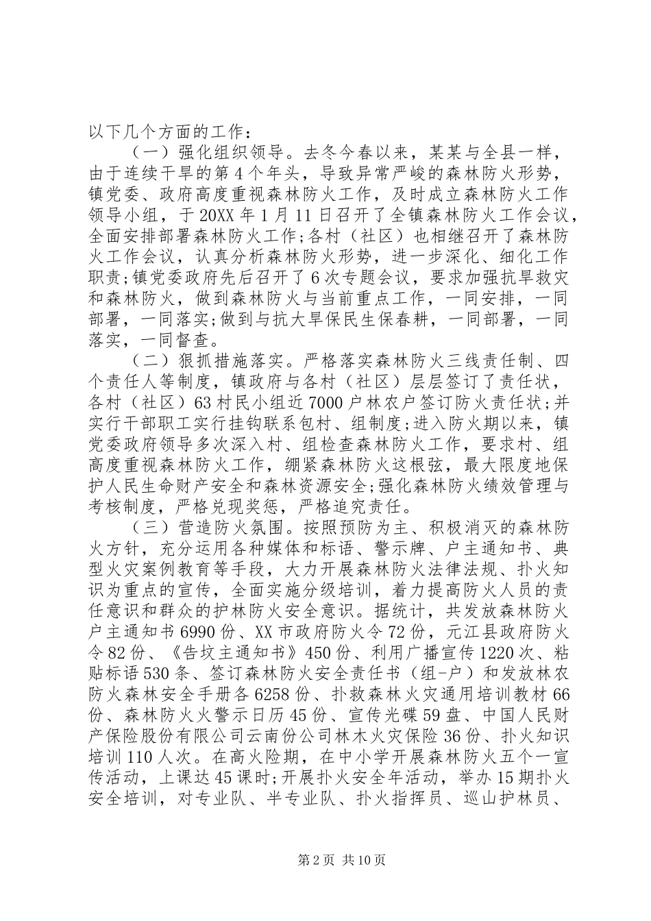 2024年在全镇森林防火工作会议上的致辞稿_第2页