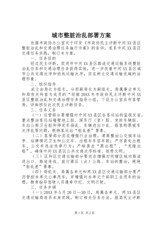 2024年城市整脏治乱部署方案